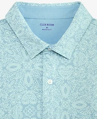 Club Room Men's Pima Cotton Medal Print Short-Sleeve Button-Up Knit Shirt, Macy's Exclusive
