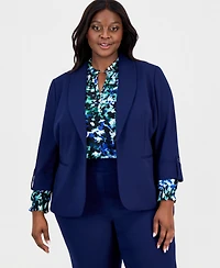 Ak Anne Klein Plus Shawl-Collar 3/4-Sleeve Blazer