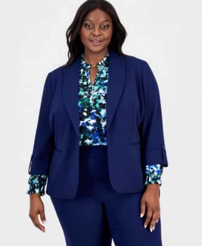 Ak Anne Klein Shawl Collar Blazer Straight Pants