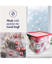 Homz 31 Qt Holiday Clear Plastic Storage Container w/ Latching Handles (4 Pack