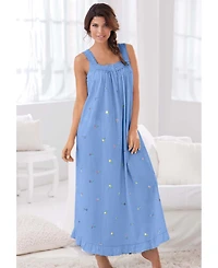 Dreams & Co. Women's Long Embroidered Gown