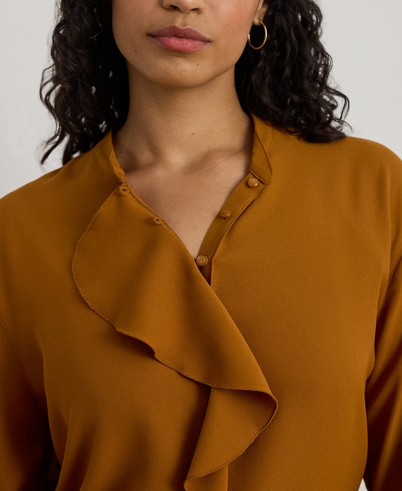 Lauren Ralph Plus Ruffle Trimmed Tunic Top