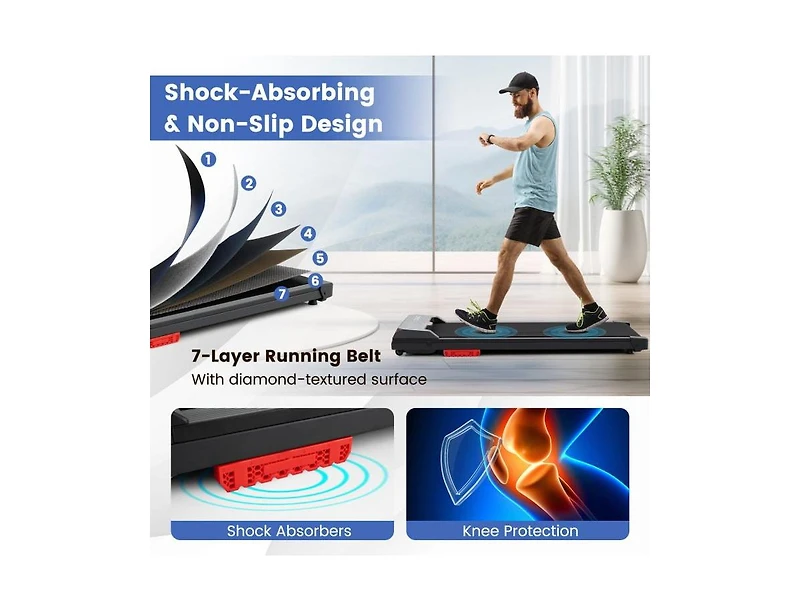 Akiudex Under Desk Walking Treadmill with App Control and Led Display