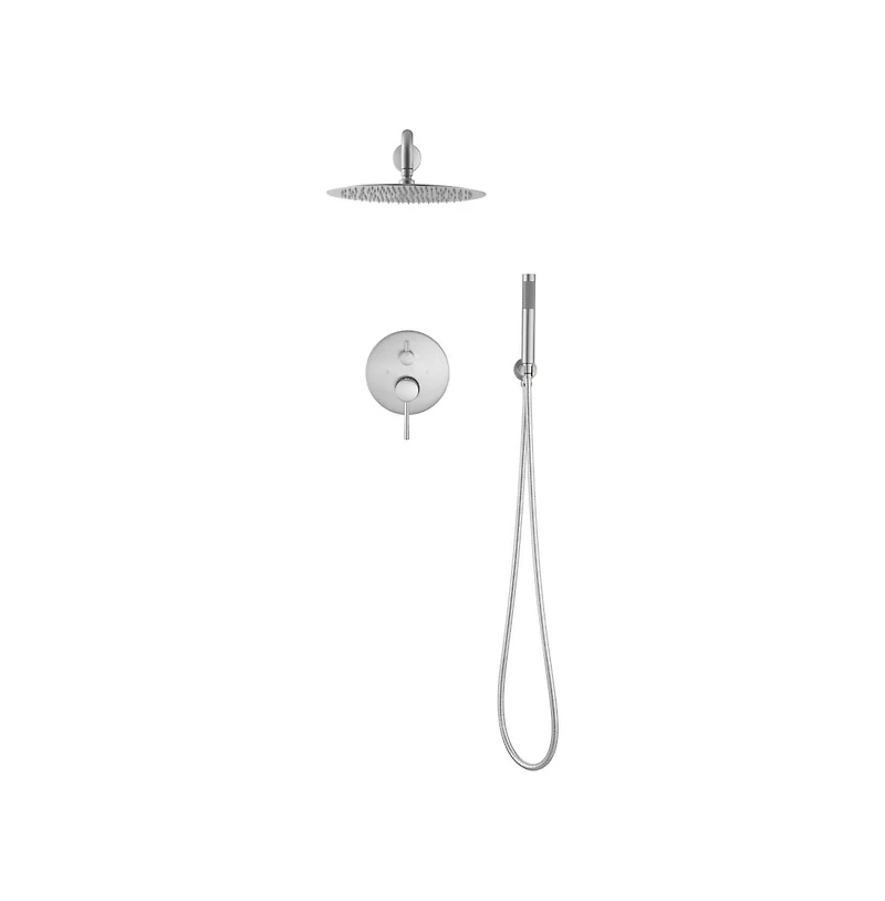 Rainsken Shower System, Wall Mounted Shower Faucet Set for Bathroom with High Pressure 10" Stainless Steel Rain Shower head Handheld Shower Set,