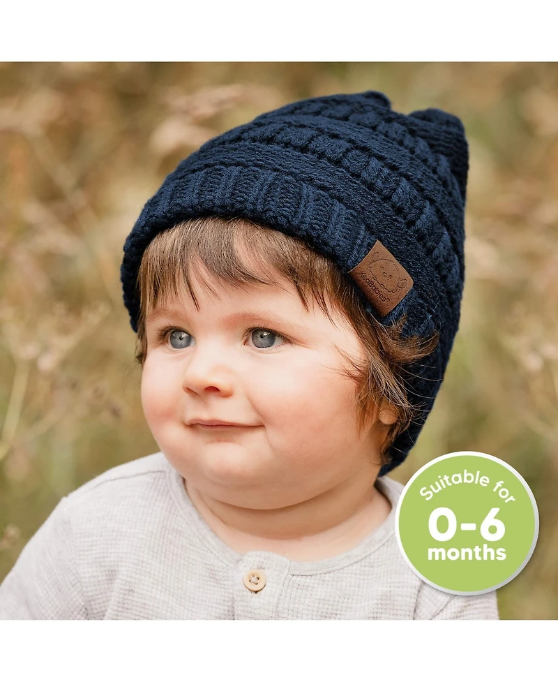 KeaBabies 3pk Warmzy Baby Beanies, 0-36 months Hats, Winter Hat for Newborn, Infant, Toddlers, Boys, Girls