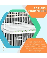 PawHut 67" Bird Cage Feeder with Sd, Wheels, Accessories,