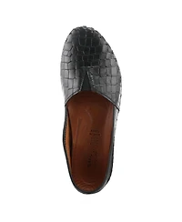 Spring Step Kathaleta-Croco Leather Slip-On Comfort Flats with Arch Support & Removable Insole