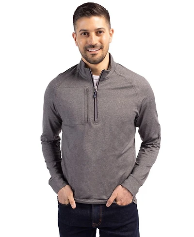 Cutter & Buck Men's Adapt Eco Knit Heather Quarter Zip Pullover