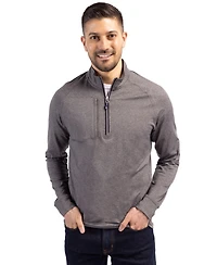 Cutter & Buck Men's Adapt Eco Knit Heather Quarter Zip Pullover
