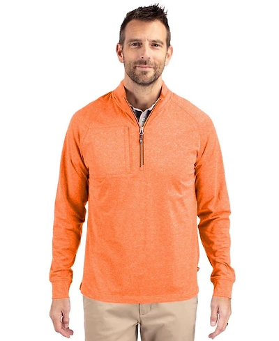 Cutter & Buck Men's Adapt Eco Knit Heather Quarter Zip Pullover
