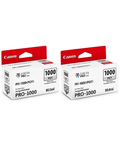 Canon 2 Pack Pfi-1000PG Photo Gray Lucia Pro ink for imagePROGRAF Pro-1000
