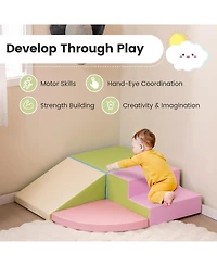 4-Piece Climb and Crawl Foam Block Play Set for Infant Baby
