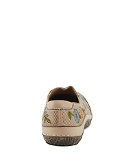 L'Artiste Women's Libora-Delite Handpainted Leather Floral Slip-On Shoes with Removable Insole