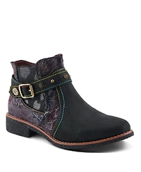 L Artiste Women s Airies Studded Suede Chelsea Boots with Velvet Shaft, Glitter Accents & Metallic Animal Print Stretch Gore