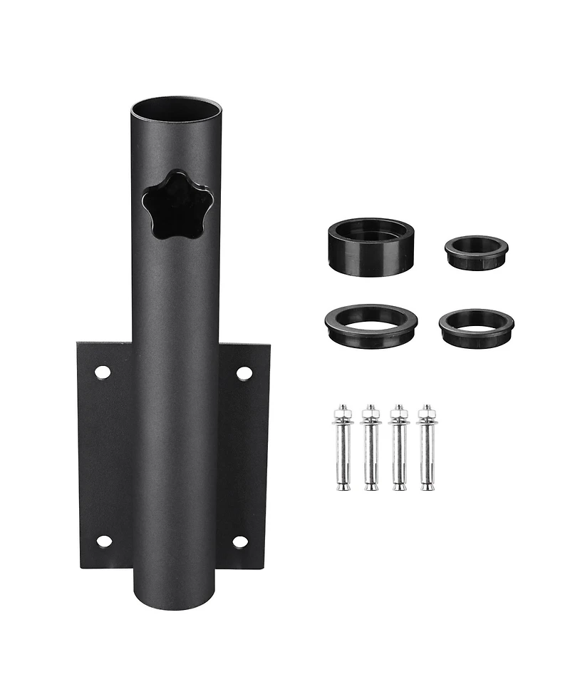 Yescom Universal Flag Pole Holder Deck Mount Bracket for Outside Fit 1" to 2 3/8" Pole