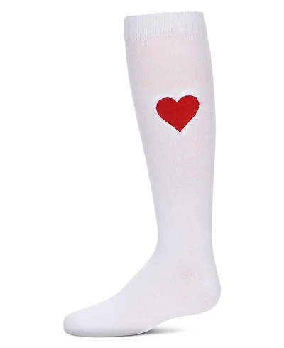 Memoi Big Girls Fuzzy Heart Knee High Socks