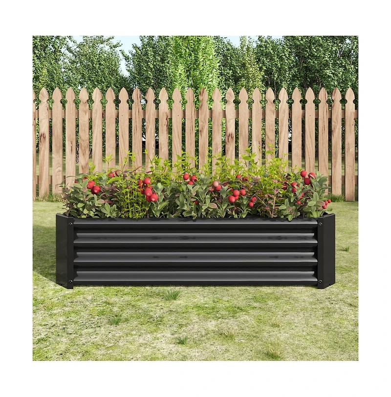 Chic Crate 4x2ft Black Metal Raised Garden Bed