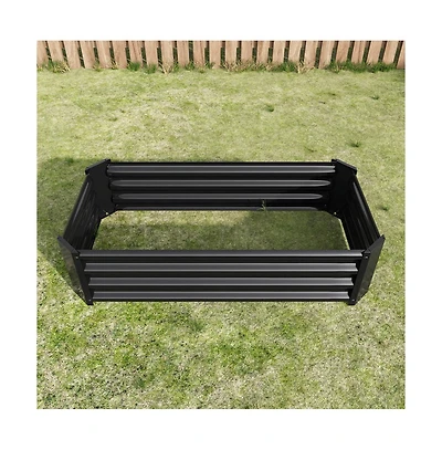Chic Crate 4x2ft Black Metal Raised Garden Bed