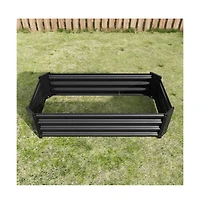 Chic Crate 4x2ft Black Metal Raised Garden Bed