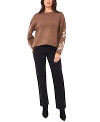 Sam & Jess Women's Crewneck Star Pattern Sweater