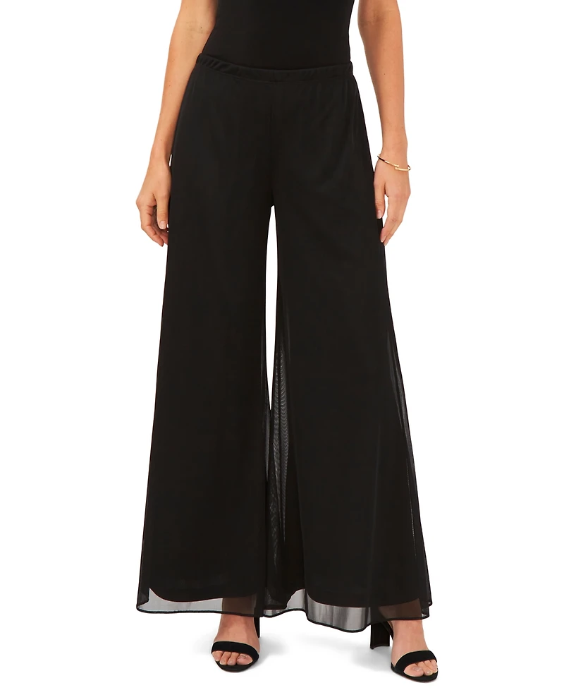Msk Women's Mesh Wide-Leg Dress Pants