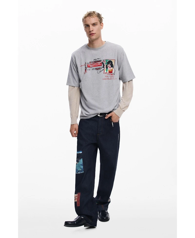Desigual Men's Oriental printed jeans