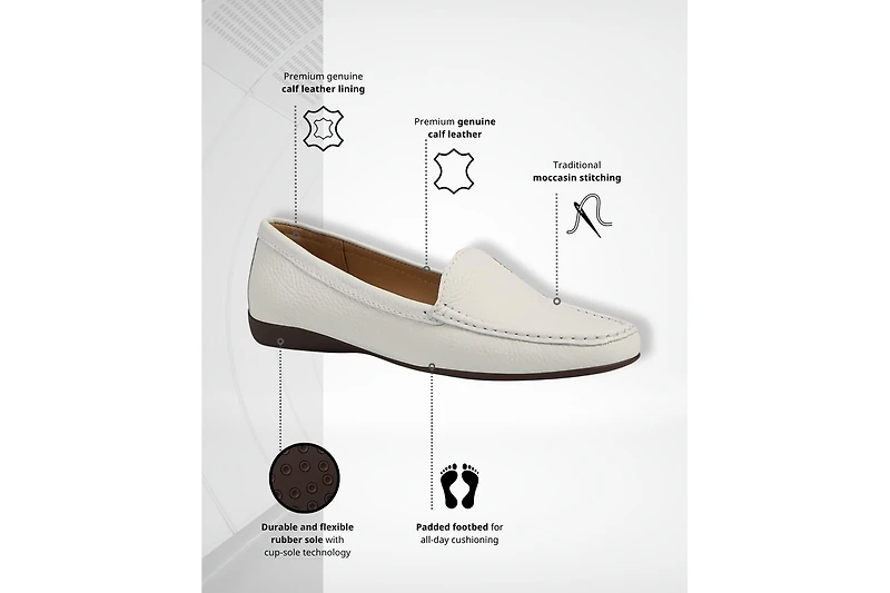 Marc Joseph New York Womens Lake Road Comfort Slip on Leather Loafer