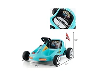 12V Electric Go-Kart for Kids Race Toy with Remote Control and Music - Blue