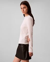 Calvin Klein Women's Long Sleeve Textured Knit Slim Top
