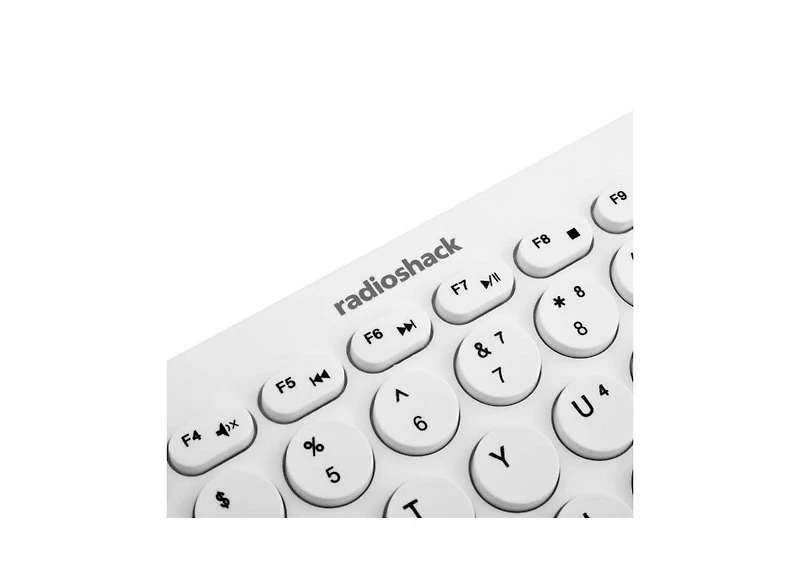 RadioShack Wireless Keyboard And Mouse White Combo, 2.4G Wireless Keyboard And Mouse Set, Slim Design, Quiet Typing, Long Battery Life 2607124