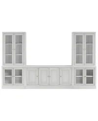 Furniture Amren 65" Wood 4 Door Console with Door Hutches and 2 Door Bases