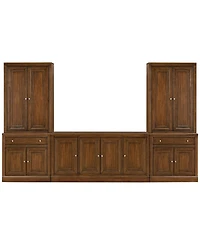 Furniture Amren 65" Wood 4 Door Console with Hutches and 2 Bases Drawer