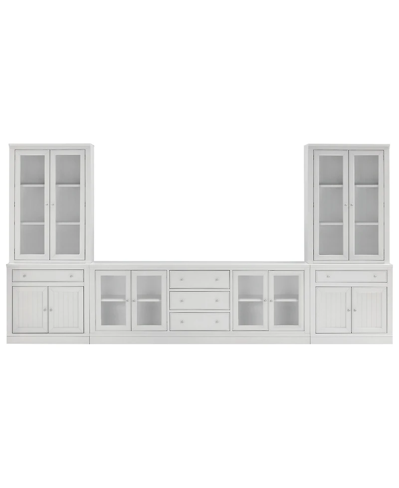 Furniture Amren 85" Wood 4 Door Console with Door Hutches and 2 Door Bases with Drawers
