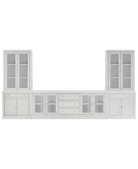 Furniture Amren 85" Wood 4 Door Console with Door Hutches and 2 Door Bases with Drawers