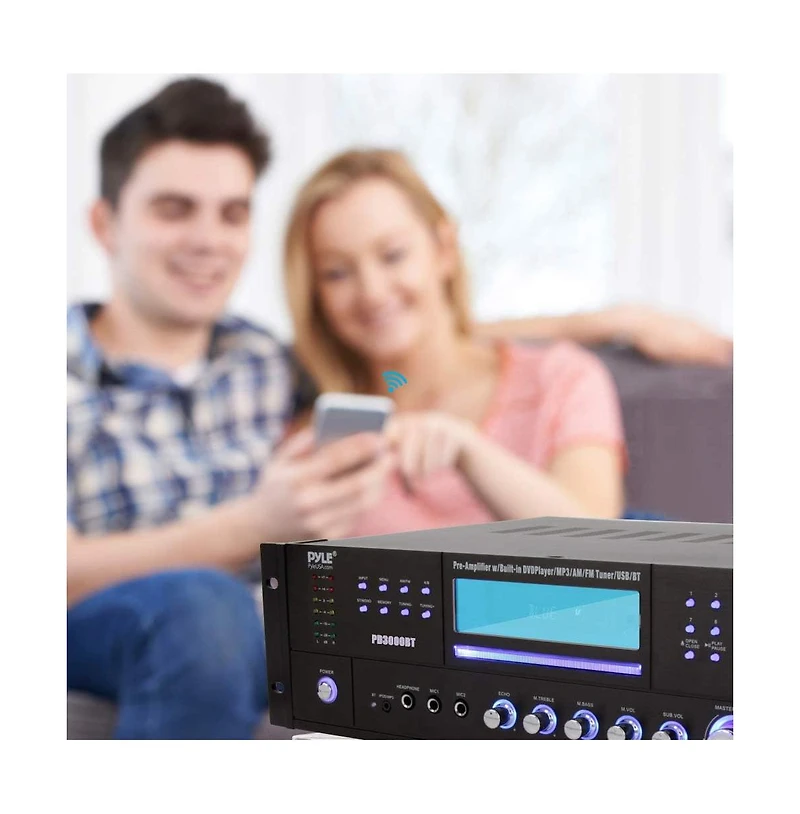 Pyle PD3000BT.5 4-Channel Bluetooth Home Theater Stereo Preamplifier System