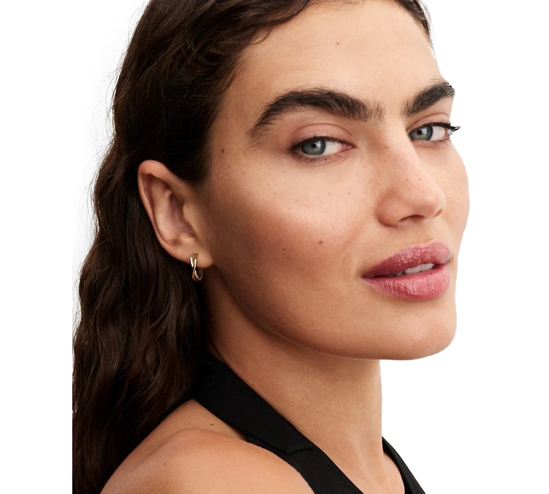 Pandora Organically Shaped Two-Tone Open Hoop Earrings