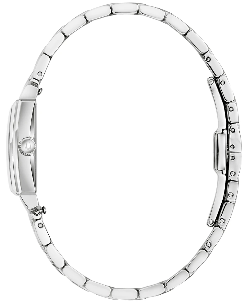 Bulova Women's Exclusive Classic Sutton Silver-Tone Stainless Steel Bracelet Watch, 21mm