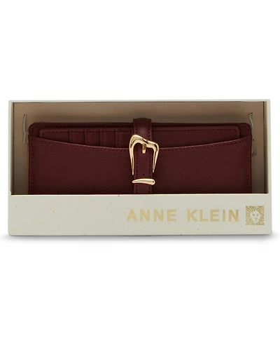 Anne Klein 2 Piece Gift Set with Sculpted Buckle Wallet and Removeable Card Organizer