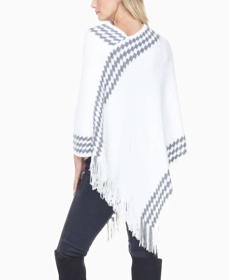 White Mark Women's Knit Poncho Sweater