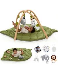Babylicious Baby Activity Gym – Sensory Play Mat with Hanging Toys for Sight, Touch & Sound – Portable & Easy Setup for Indoor or Outdoo