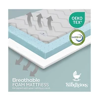Babylicious Waterproof Pack N Play Mattress Topper – Twin Size (38" x 26") – Soft Memory Foam, Roll-Up Design, Breathable and