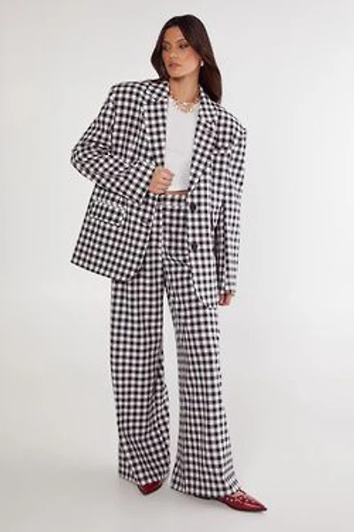 Nasty Gal Womens Gingham Tailored Dress