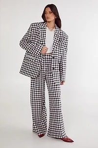Nasty Gal Womens Gingham Tailored Dress