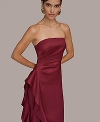 Donna Karan New York Women's Strapless Side Ruffle Dress