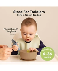KeaBabies 2-Pack Prep Baby Bowls with Suctions & Lids, Silicone for Boy, Girl, Toddler Suction Bowl, Kids Bowl Bpa-Free