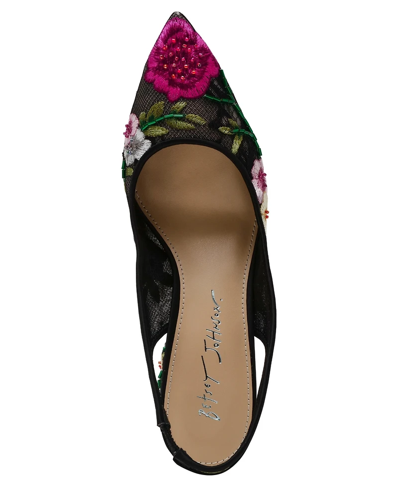 Betsey Johnson Women's Lira Mesh Embroidered Pumps