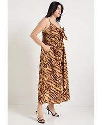 June + Vie Plus Bow-Detailed Midi Dress