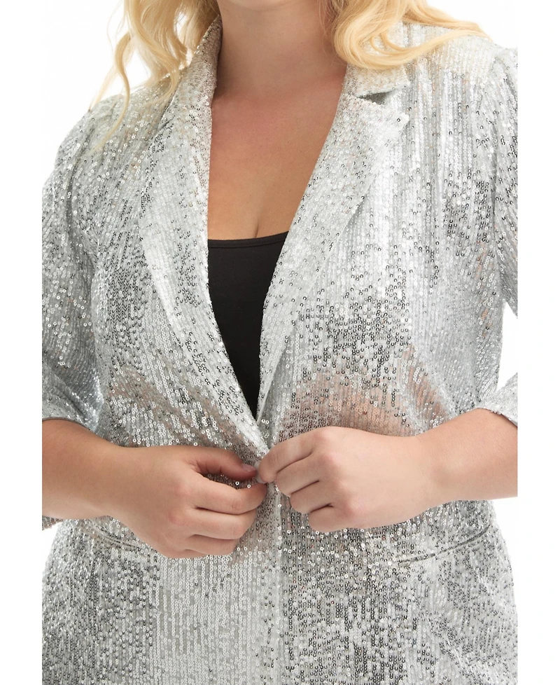 June + Vie Women's Sequin Blazer