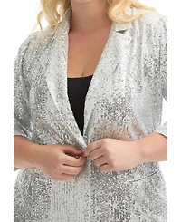June + Vie Women's Sequin Blazer