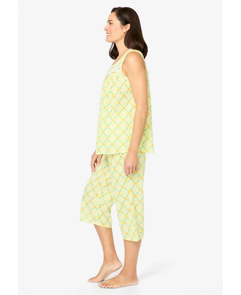 Only Neccessities Women's Only Necessities Sleeveless Pj Capri Set